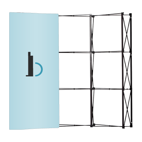 Pop-Up Faltwand | 3 x 3 Felder gebogen | einseitig bedruckt