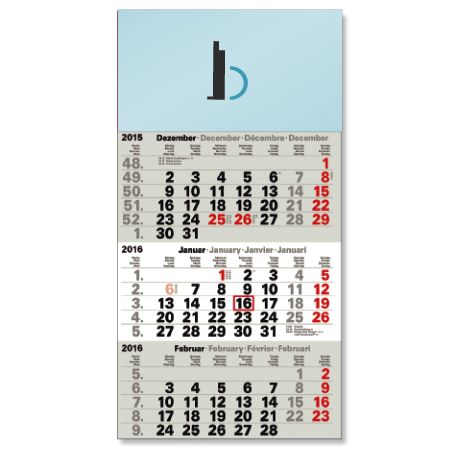 3-Monatskalender für das Folgejahr